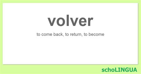 Volver In English