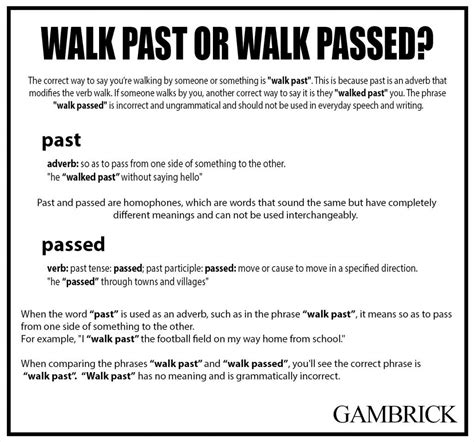 Walked Passed Or Past