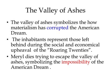What Does The Valley Of Ashes Symbolize